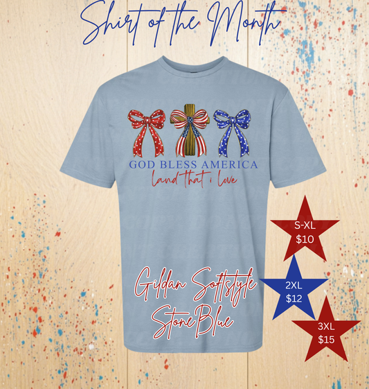 June Shirt of the Month – God Bless America Bows Tee