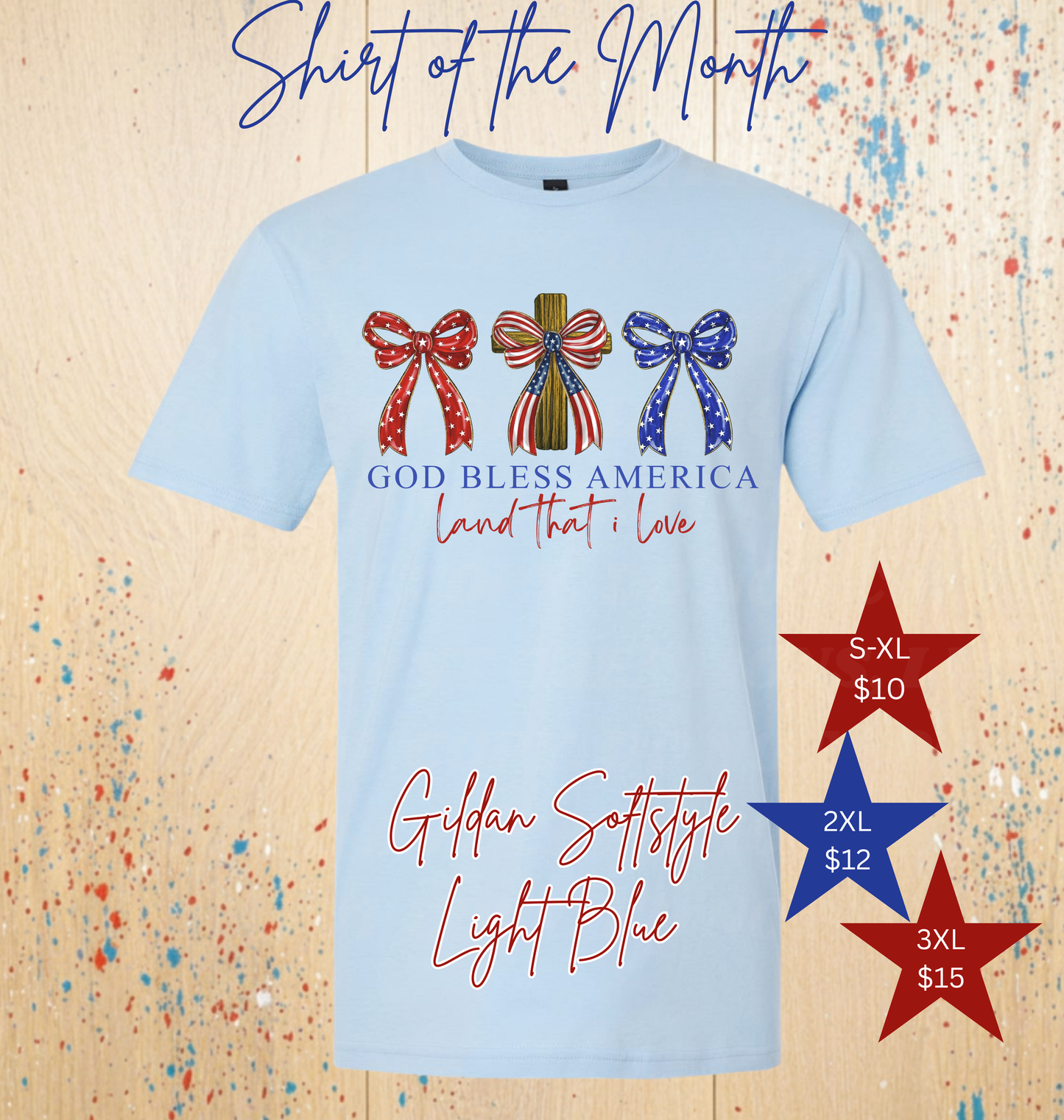 June Shirt of the Month – God Bless America Bows Tee
