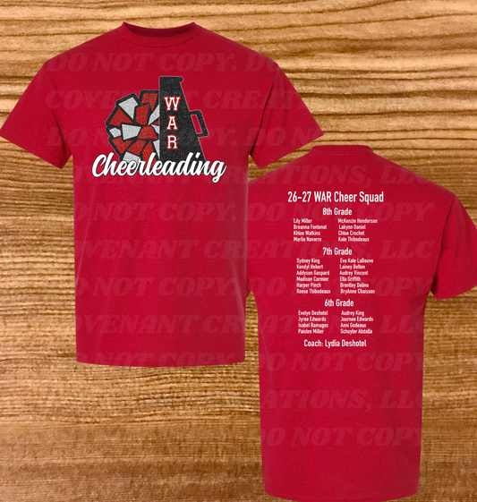 Welsh All-Stars Rec Cheer Roster Tee